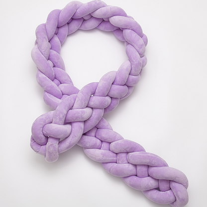 braided crib bumper purple