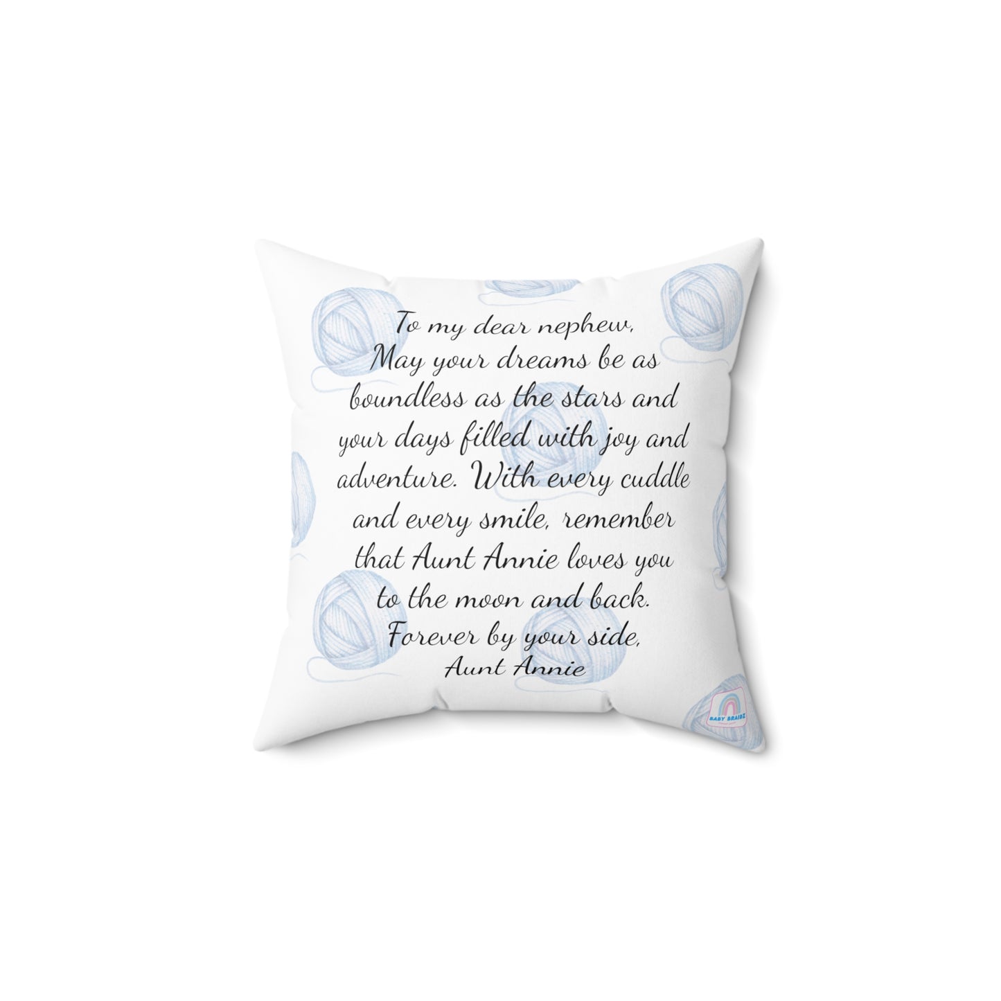 Luna the White Kitten - Personalized Nursery Pillow