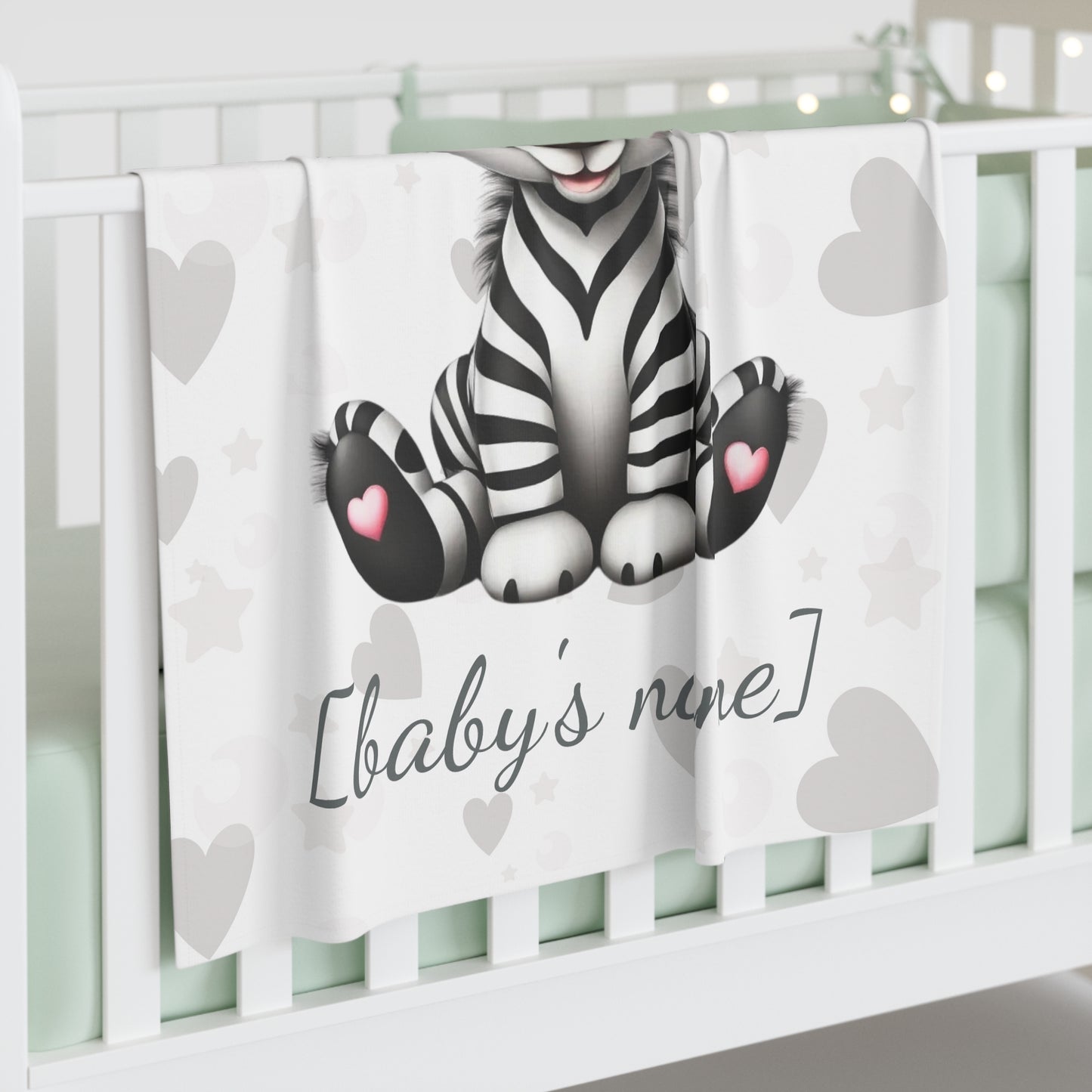 Zara the Zebra - Personalized Baby Swaddle Blanket