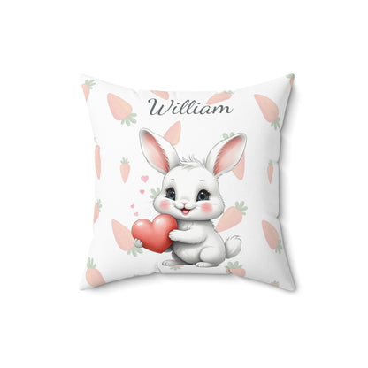 Benny the White Rabbit - Personalized Nursery Pillow