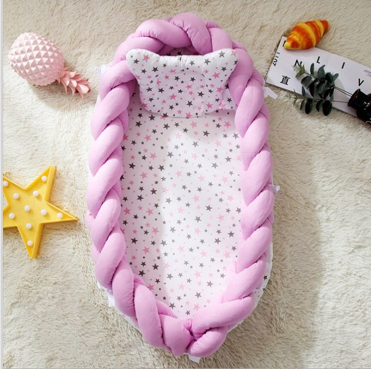 Portable Cotton Crib for Babies - Woven Design