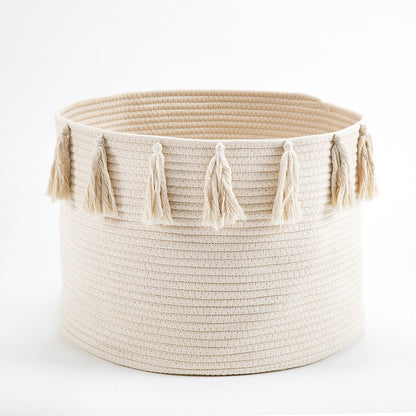 Nordic Cotton Rope Tassel Storage Basket