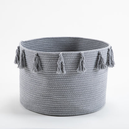 Nordic Cotton Rope Tassel Storage Basket