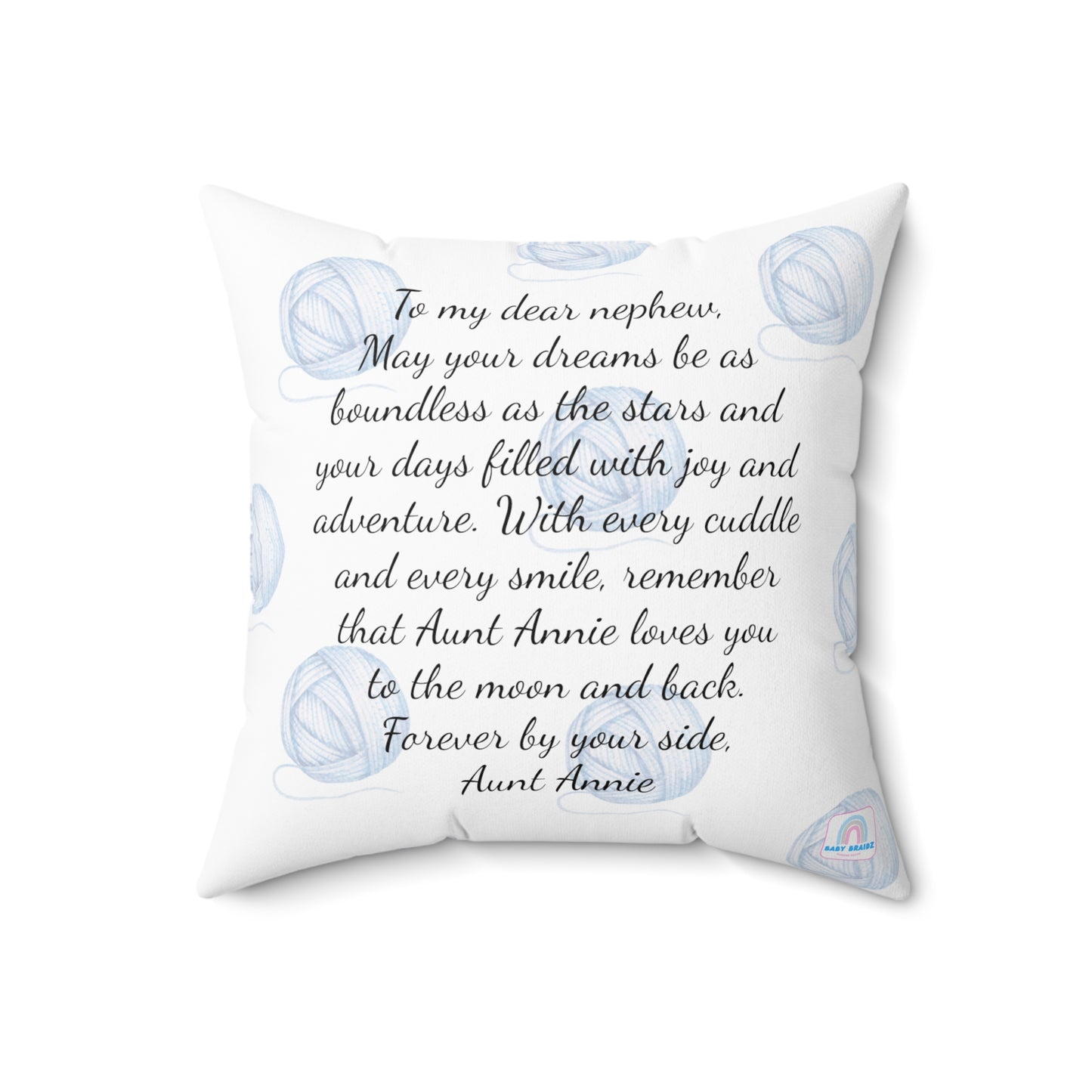 Luna the White Kitten - Personalized Nursery Pillow