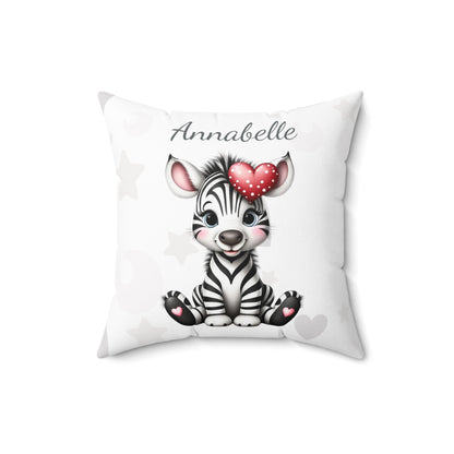 Zara the Zebra - Personalized Nursery Pillow
